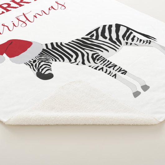Couverture Sherpa Noël Zebra Funny Animal avec Santa Hat (3/4)