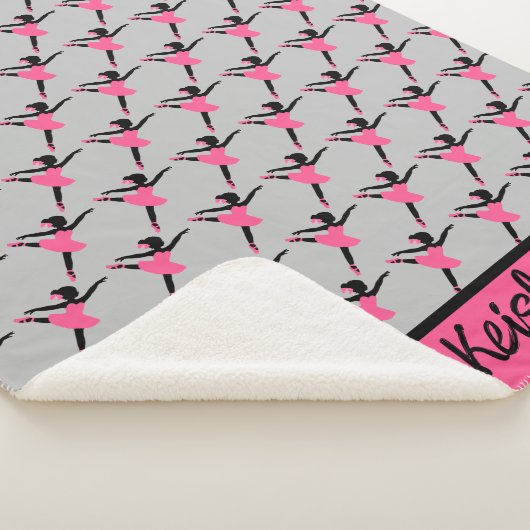 Couverture Sherpa Noir Ballerina Silhouette personnalisée (3/4)