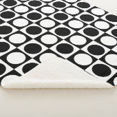 Couverture Sherpa Noir blanc À damiers Pois (3/4)