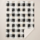 Couverture Sherpa Noir Blanc Argent Russe Noël (Devant)