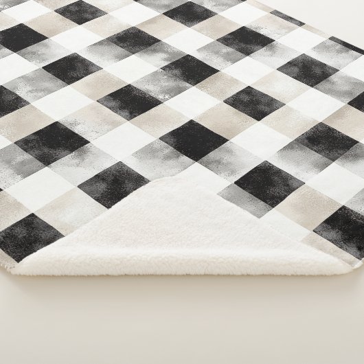 Couverture Sherpa Noir Blanc Argent Russe Noël (3/4)