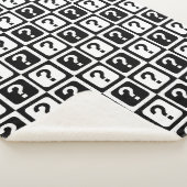 Couverture Sherpa Noir blanc Question Mark Riddle Block Monogramme (3/4)
