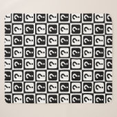 Couverture Sherpa Noir blanc Question Mark Riddle Block Monogramme (Devant (Horizontal))