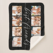 Couverture Sherpa Noir | Collage photo des meilleurs amis (Devant)