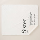 Couverture Sherpa Noir et blanc Fun Cool Sister Définition (Devant (Horizontal))