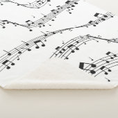 Couverture Sherpa Noir et blanc note musicienne Motif (3/4)