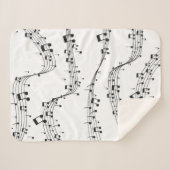 Couverture Sherpa Noir et blanc note musicienne Motif (Devant (Horizontal))