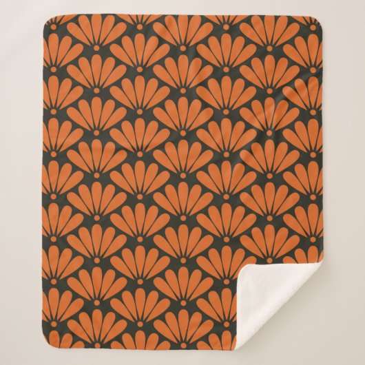 Couverture Sherpa Noir et bronze orange orange oriental p (Devant)