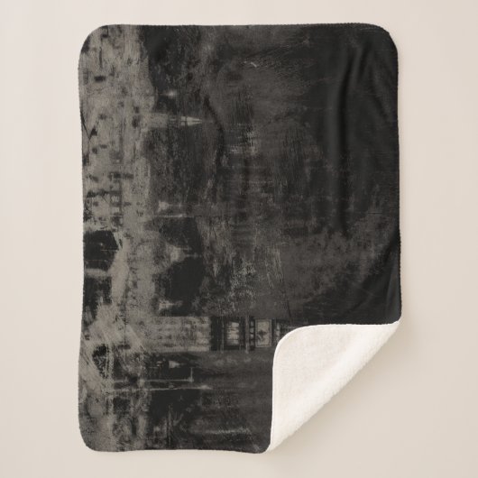 Couverture Sherpa Noir et Taupe en survol Skyline Venise Italie (Devant)