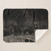 Couverture Sherpa Noir et Taupe en survol Skyline Venise Italie (Devant (Horizontal))