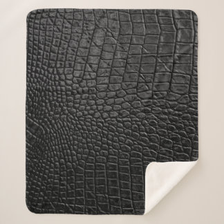 Couverture Sherpa Noir lisse : Cuir Texture Élégance