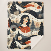 Couverture Sherpa Noir Noël (Devant)