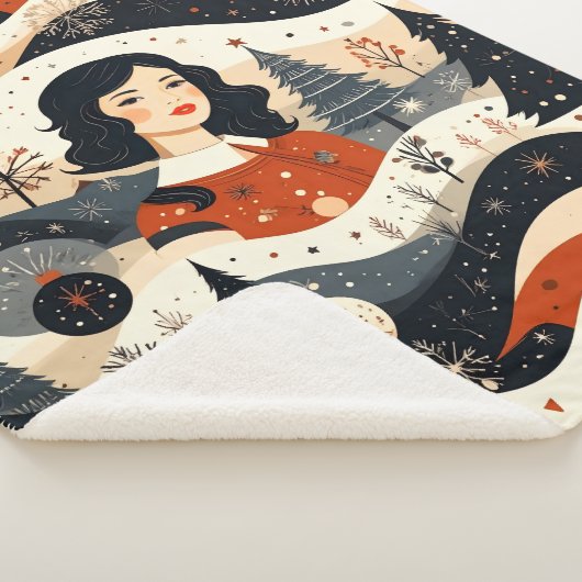 Couverture Sherpa Noir Noël (3/4)