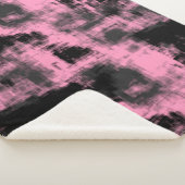 Couverture Sherpa Noir rose et gris (3/4)