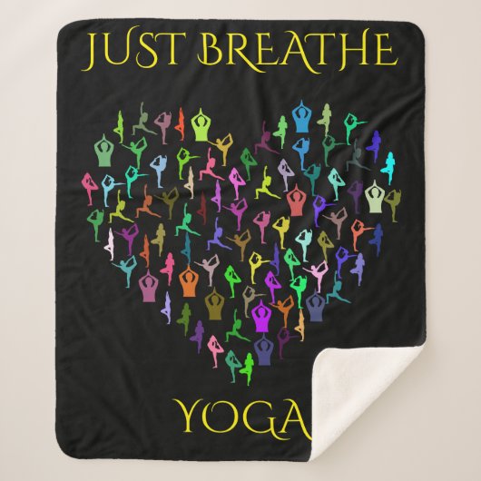 couverture sherpa noire YOGA. "JUSTE PAIER" (Devant)