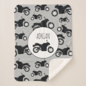 Couverture Sherpa Nom Customisé du Motif de moto (Devant)