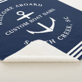 Couverture Sherpa Nom de bateau personnalisé moderne Bienvenue à bor (3/4)