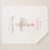Couverture Sherpa Nom de croix florale de confirmation blanche moder (Devant (Horizontal))