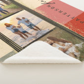 Couverture Sherpa Nom de famille 3 Photo Collage Rustique Abstrait (3/4)