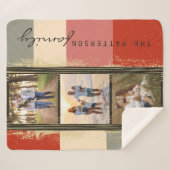 Couverture Sherpa Nom de famille 3 Photo Collage Rustique Abstrait (Devant (Horizontal))