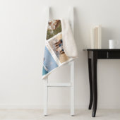 Couverture Sherpa Nom De Famille 5 Photo Collage Rose Girly Moderne (En situation)