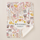 Couverture Sherpa Nom de famille Aquarelle Automne (Devant)