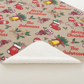 Couverture Sherpa Nom de famille Joyeux Motif de Noël (3/4)