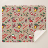 Couverture Sherpa Nom de famille Joyeux Motif de Noël (Devant (Horizontal))