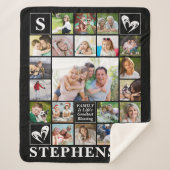 Couverture Sherpa Nom de famille Monogramme Citation Coeur 20 Photo (Devant)