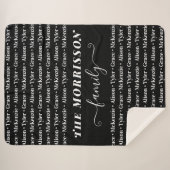 Couverture Sherpa Nom de famille Motif Moderne Script tendance (Devant (Horizontal))