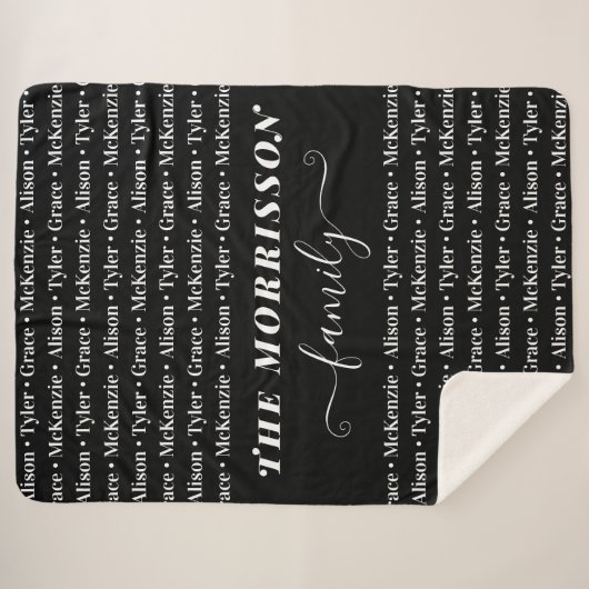 Couverture Sherpa Nom de famille Motif Moderne Script tendance (Devant (Horizontal))
