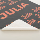 Couverture Sherpa Nom de fille personnalisée en Saumon | Sherpa Blan (3/4)