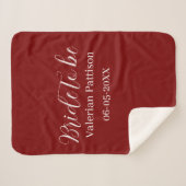 Couverture Sherpa Nom de la future mariée date rose blanc shower de (Devant (Horizontal))