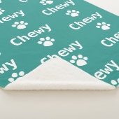 Couverture Sherpa Nom de la patte de chien blanc vert (3/4)