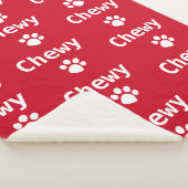 Couverture Sherpa Nom de la patte de chien Rouge Blanc (3/4)