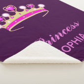 Couverture Sherpa Nom de la princesse tiara rose violet (3/4)