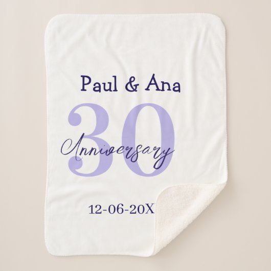 Couverture Sherpa nom de lettre gras violet 30e anniversaire simple (Devant)