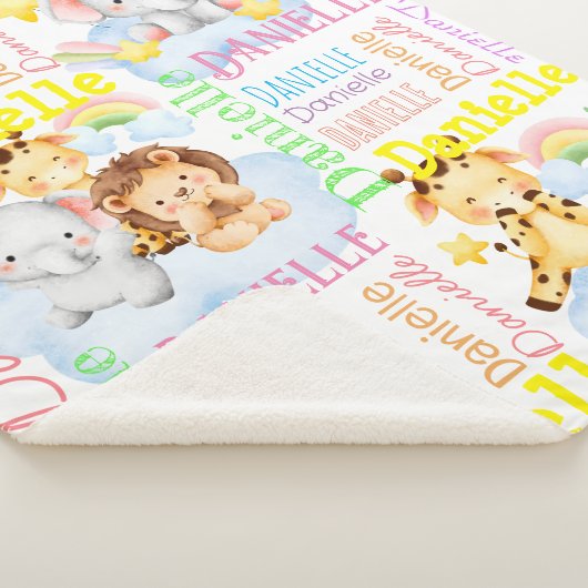 Couverture Sherpa Nom de longue fille personnalisé avec des bébés an (3/4)