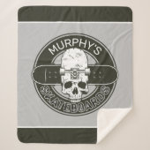 Couverture Sherpa NOM DE Patinage Personnalisé Skull Skateboard Skat (Devant)