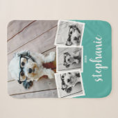 Couverture Sherpa Nom de script de collage photo tendance 4 blanc sa (Devant (Horizontal))