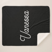 Couverture Sherpa Nom d'écriture professionnelle noir personnalisé (Devant (Horizontal))