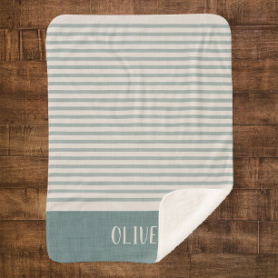 Couverture Sherpa Nom des bandes bleues Monogramme   Agritourisme