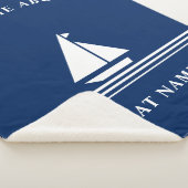 Couverture Sherpa Nom du bateau nautique bleu marine Elegant (3/4)