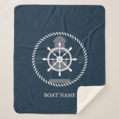 Couverture Sherpa Nom du bateau nautique Marine Bleu (Devant)