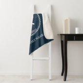 Couverture Sherpa Nom du bateau nautique Marine Bleu (En situation)