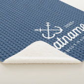 Couverture Sherpa Nom du bateau nautique Motif bleu marine (3/4)