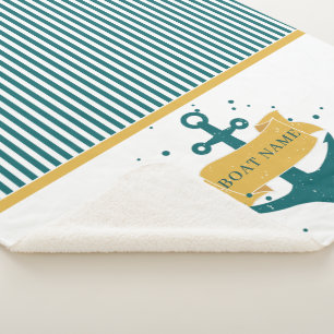 Couverture Sherpa Nom du bateau nautique Personnalisé