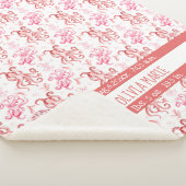 Couverture Sherpa Nom du bébé mignon Corail et rose Aquarelle Octopu (3/4)