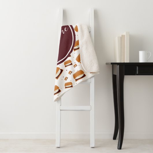 Couverture Sherpa Nom du monogramme d'alimentation mignonne (En situation)