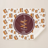 Couverture Sherpa Nom du monogramme d'alimentation mignonne (Devant (Horizontal))